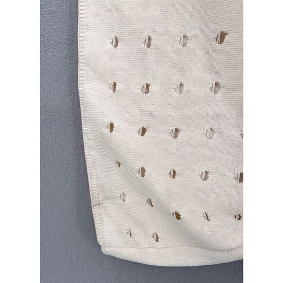 AUTEUR STUDIO Amelia Dress Womens XS Cream Twisted Racerback Open Knit Maxi Tank - Picture 14 of 16